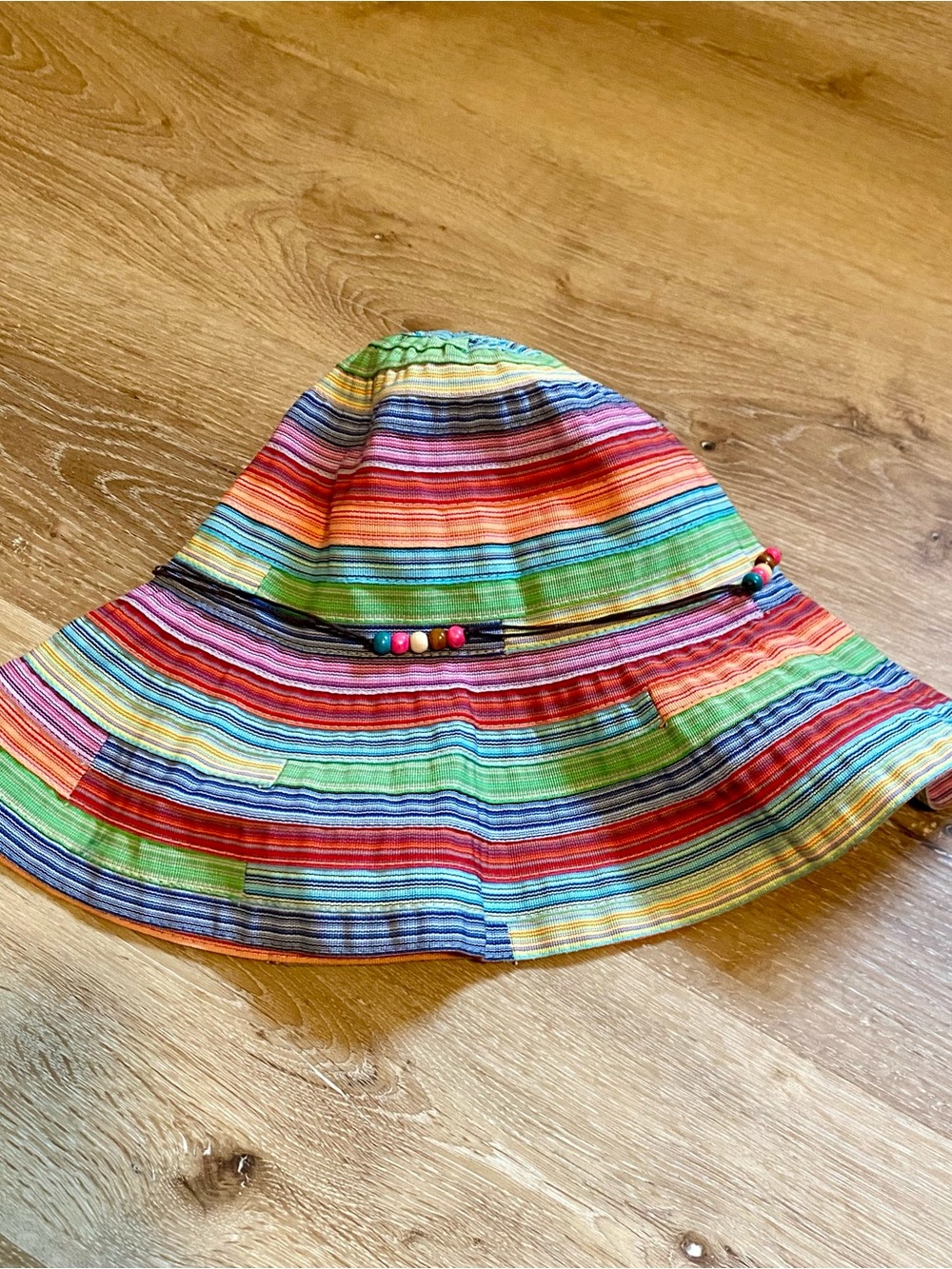 Womenβs Bucket Hat Joe Boxer Colorful Striped Sun Hat